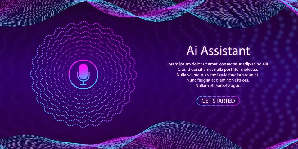 Artificial intelligence concept. Banner for web site or mobile app. Landing.. Stock Illustration