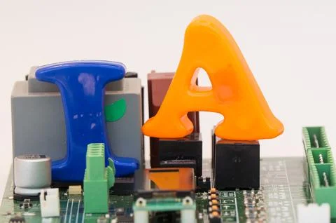 Artificial Intelligence Concept in Blue and Orange Stock Photos