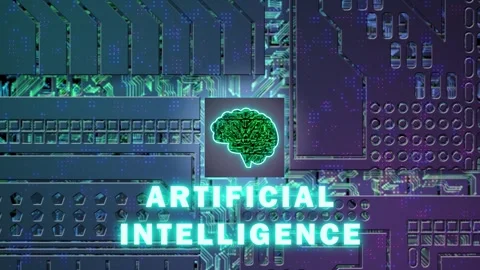 Artificial intelligence concept with bright digital background Stock Footage 253554393