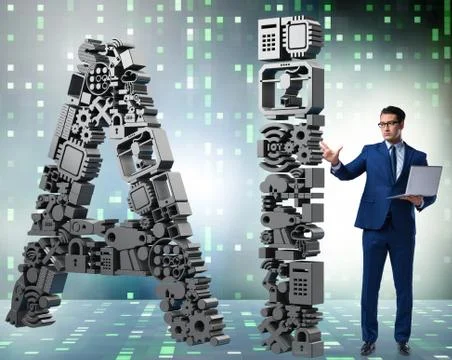 Artificial intelligence concept with businessman 스톡 사진