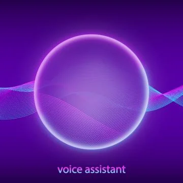 Artificial intelligence concept. Button icon with microphone. Banner for web  Stock Illustration