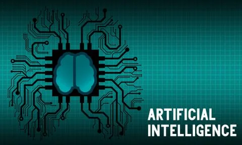 Artificial intelligence concept with circuit design 스톡 일러스트