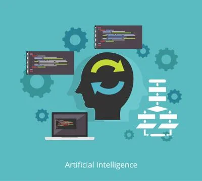 Artificial intelligence concept. Computer science concept イラスト素材