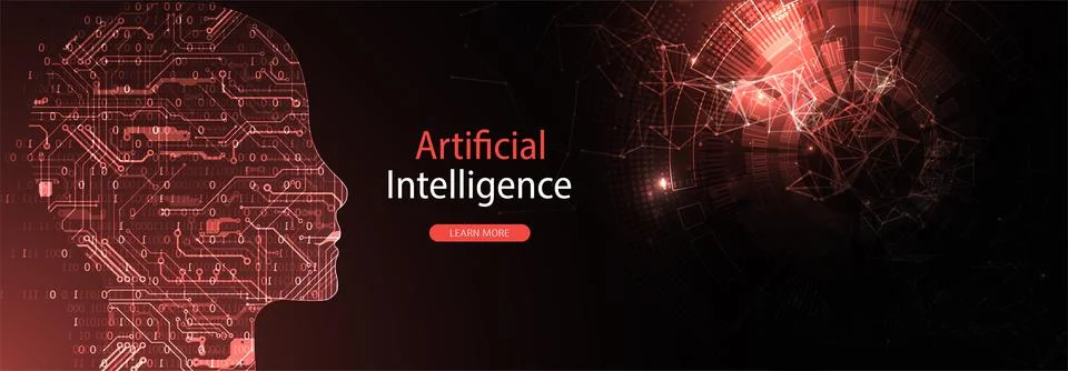 Artificial Intelligence concept.  Creative brain concept background. Vector s Stock Illustration