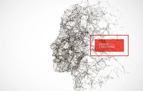 Artificial Intelligence concept.  Creative brain concept background. Vector s 库存插图