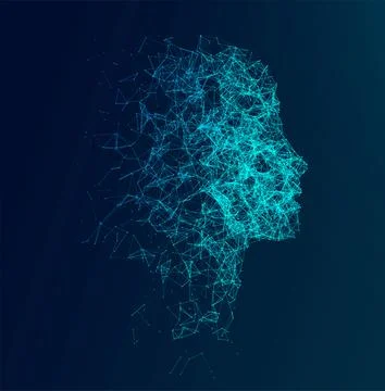 Artificial Intelligence concept.  Creative brain concept background. Vector s Stock Illustration