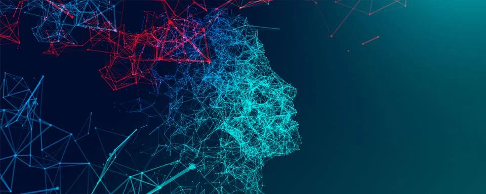 Artificial Intelligence concept.  Creative brain concept background. Vector s Illustrazione stock