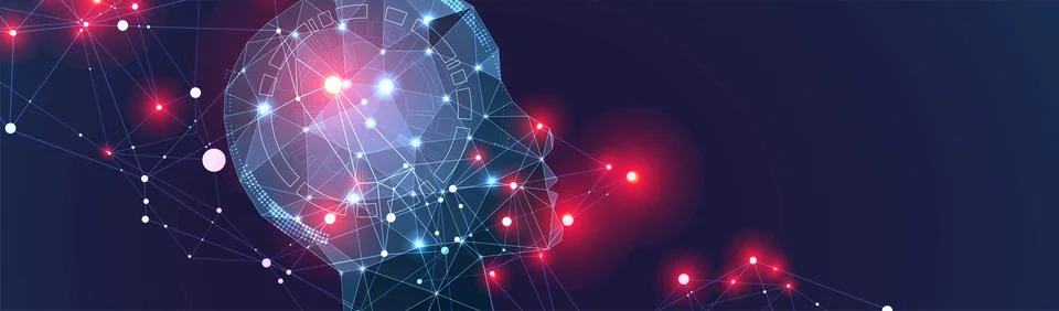 Artificial Intelligence concept.  Creative brain concept background. Vector s 스톡 일러스트