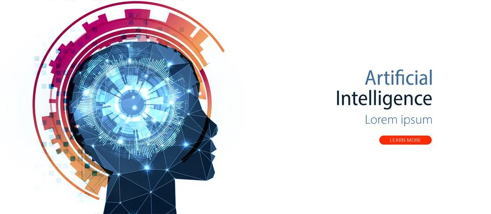 Artificial Intelligence concept.  Creative brain concept background. Vector s 스톡 일러스트