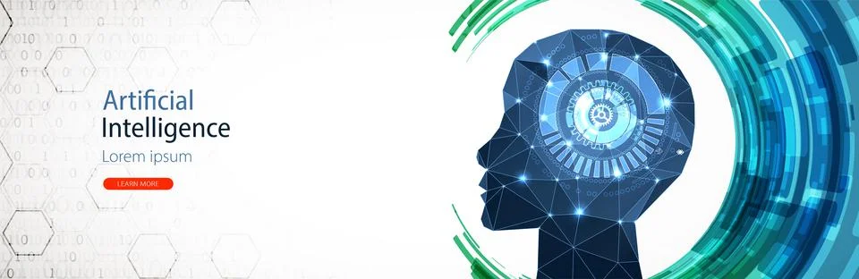Artificial Intelligence concept.  Creative brain concept background. Vector s 스톡 일러스트
