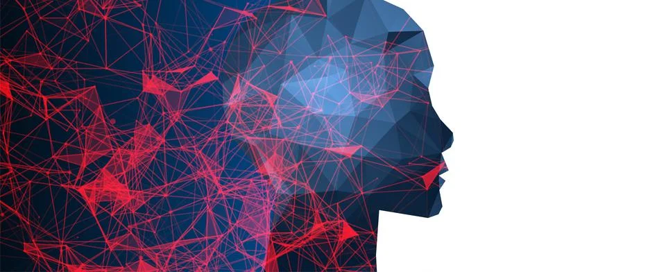 Artificial Intelligence concept.  Creative brain concept background. Vector s Stock Illustration