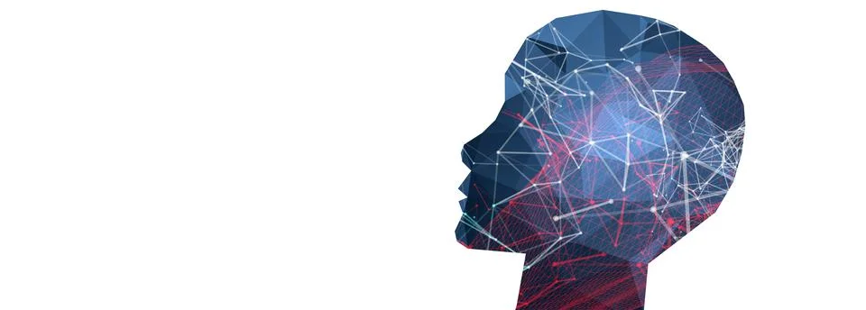 Artificial Intelligence concept.  Creative brain concept background. Vector s Stock Illustration