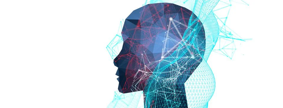 Artificial Intelligence concept.  Creative brain concept background. Vector s 스톡 일러스트