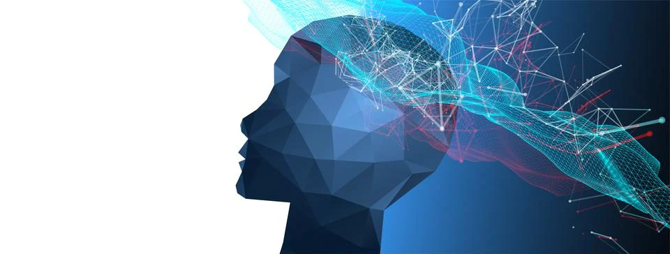 Artificial Intelligence concept.  Creative brain concept background. Vector s 스톡 일러스트