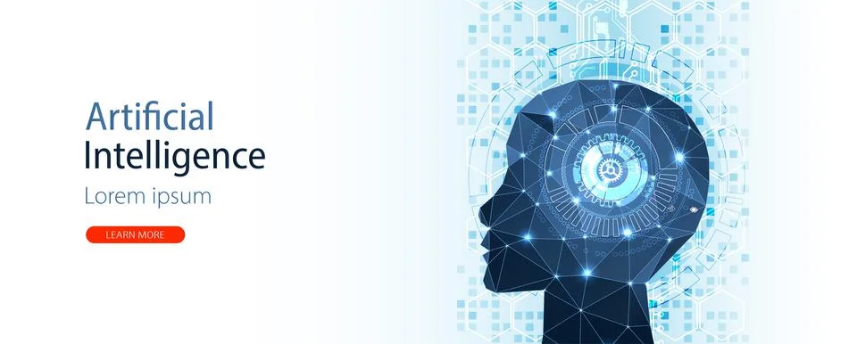 Artificial Intelligence concept.  Creative brain concept background. Vector s 스톡 일러스트