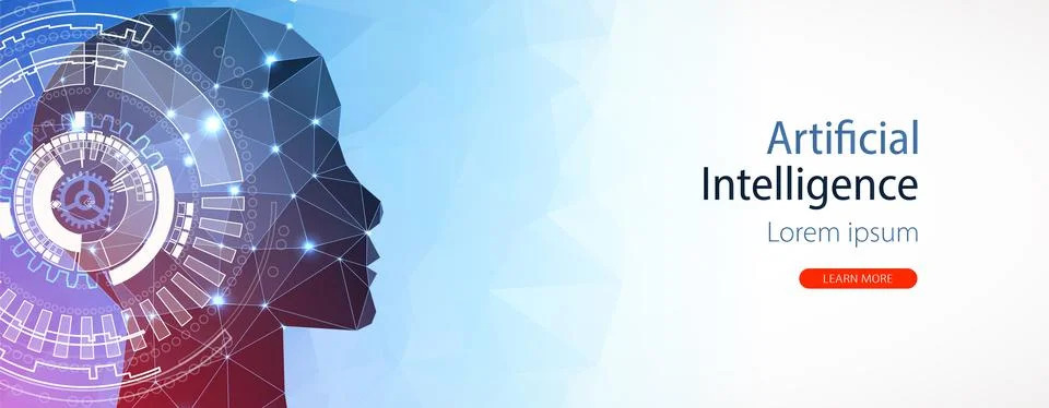Artificial Intelligence concept.  Creative brain concept background. Vector s 스톡 일러스트