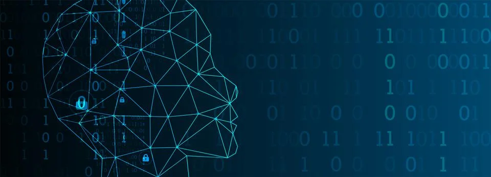 Artificial Intelligence concept.  Creative brain concept background. Vector s Stock Illustration