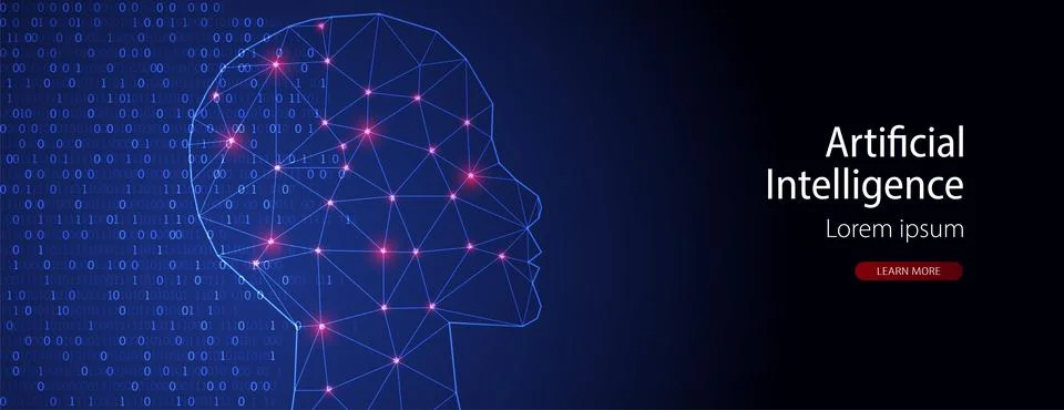 Artificial Intelligence concept.  Creative brain concept background. Vector s 스톡 일러스트
