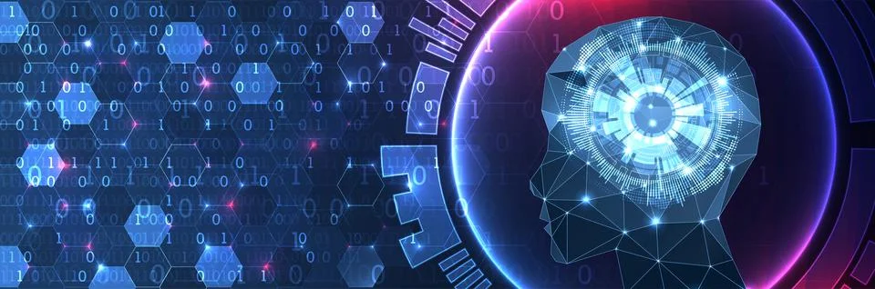 Artificial Intelligence concept.  Creative brain concept background. Vector s 스톡 일러스트