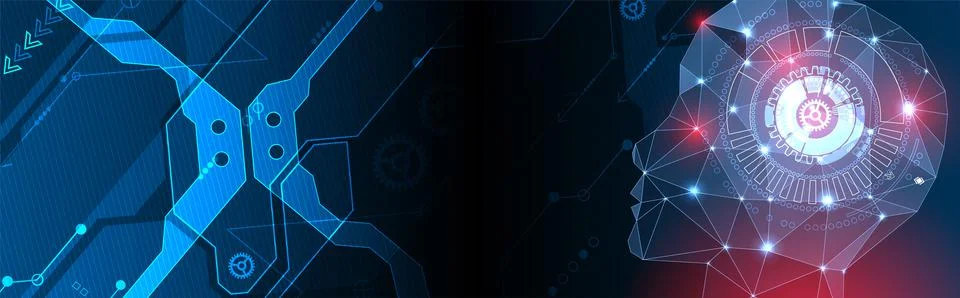 Artificial Intelligence concept.  Creative brain concept background. Vector s 스톡 일러스트
