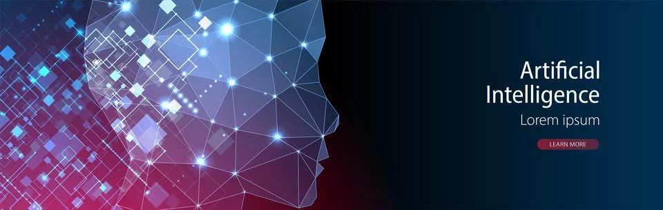 Artificial Intelligence concept.  Creative brain concept background. Vector s 스톡 일러스트