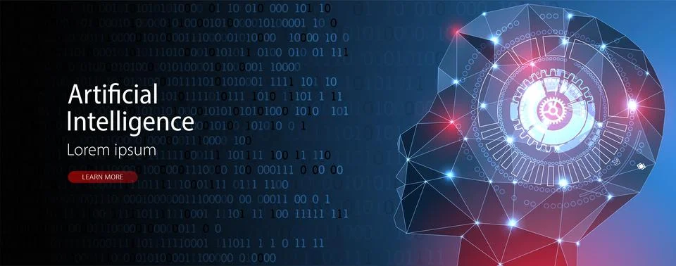 Artificial Intelligence concept.  Creative brain concept background. Vector s 스톡 일러스트