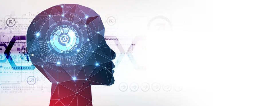 Artificial Intelligence concept.  Creative brain concept background. Vector s 스톡 일러스트