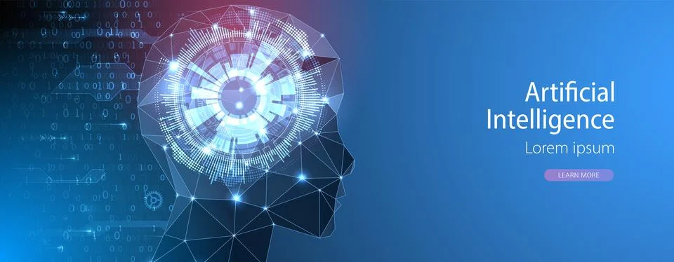 Artificial Intelligence concept.  Creative brain concept background. Vector s 스톡 일러스트