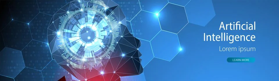 Artificial Intelligence concept.  Creative brain concept background. Vector s 스톡 일러스트