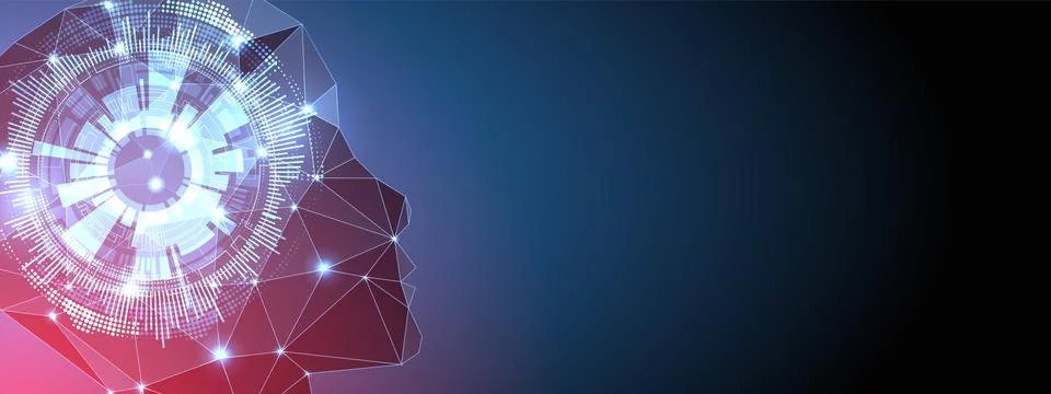 Artificial Intelligence concept.  Creative brain concept background. Vector s Stock Illustration