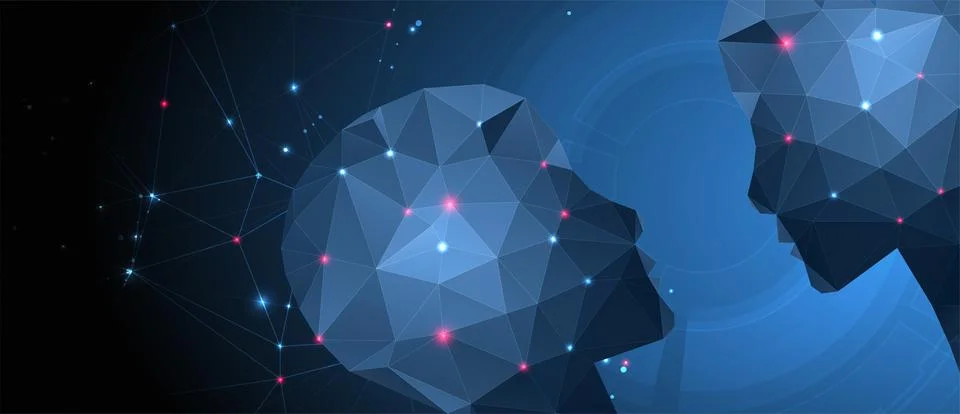 Artificial Intelligence concept.  Creative brain concept background. Vector s 스톡 일러스트