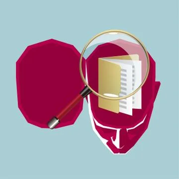 Artificial intelligence concept design. The background is blue. Stock Illustration