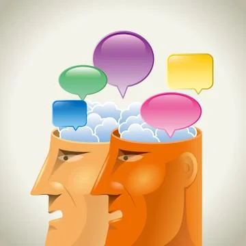 Artificial intelligence concept design, communication ideas. Stock Illustration