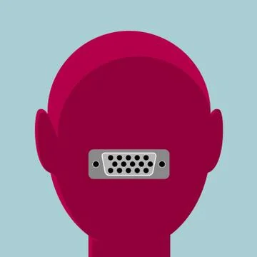 Artificial intelligence concept design. Isolated on blue background. 스톡 일러스트