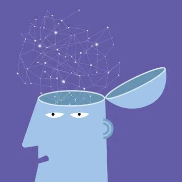 Artificial intelligence concept design, Network data design Stock Illustration