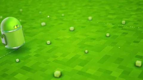 Artificial intelligence concept. Droid makes trace Stock Footage 117339010