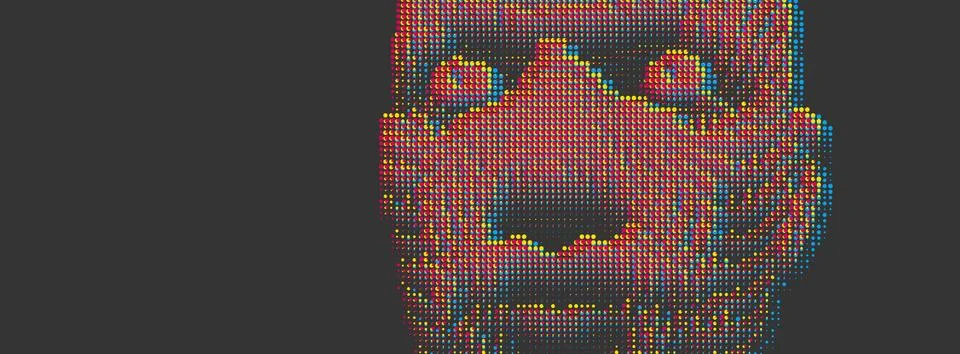 Artificial intelligence concept. Face recognition. Abstract digital human hea Stockillustratie