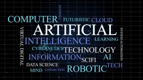 Artificial intelligence concept in a futuristic background Stock Footage 105917105