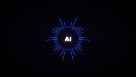 Artificial intelligence concept with glowing blue digital pulse and data ne.. Stock Footage 344855499