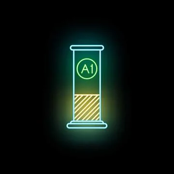 Artificial intelligence concept glowing neon lab test tube 스톡 일러스트
