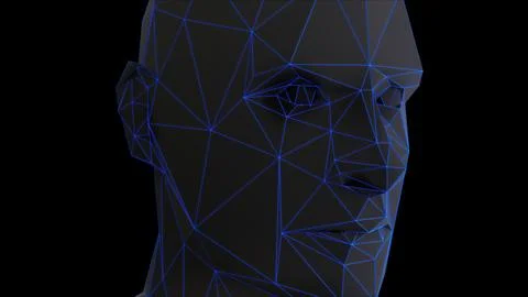 Artificial intelligence concept with head Stock Illustration