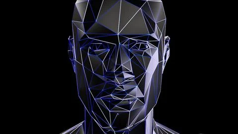 Artificial intelligence concept with head Stockillustratie