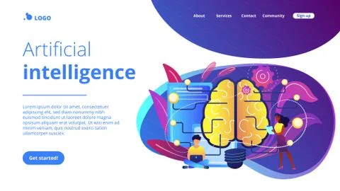Artificial intelligence concept landing page. Stock-Illustration