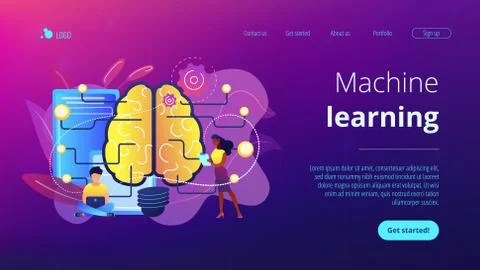 Artificial intelligence concept landing page. Stock-Illustration