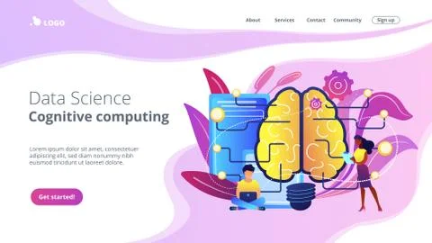 Artificial intelligence concept landing page. Stock-Illustration