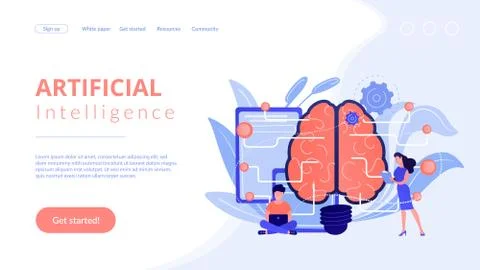 Artificial intelligence concept landing page. Stock-Illustration