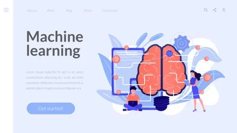 Artificial intelligence concept landing page. Stock-Illustration