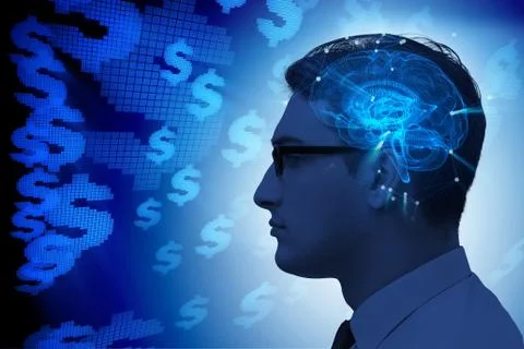 Artificial intelligence concept with man Stock Photos