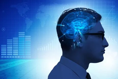 Artificial intelligence concept with man Foto stock