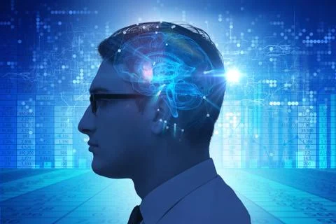 Artificial intelligence concept with man Foto stock